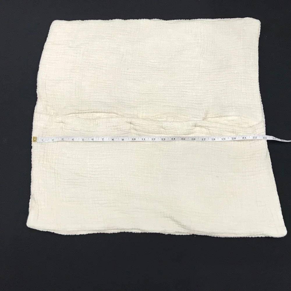 West Elm Gauze Pillow Case 100% Cotton Euro Sham Soft Cream Linens 26x26